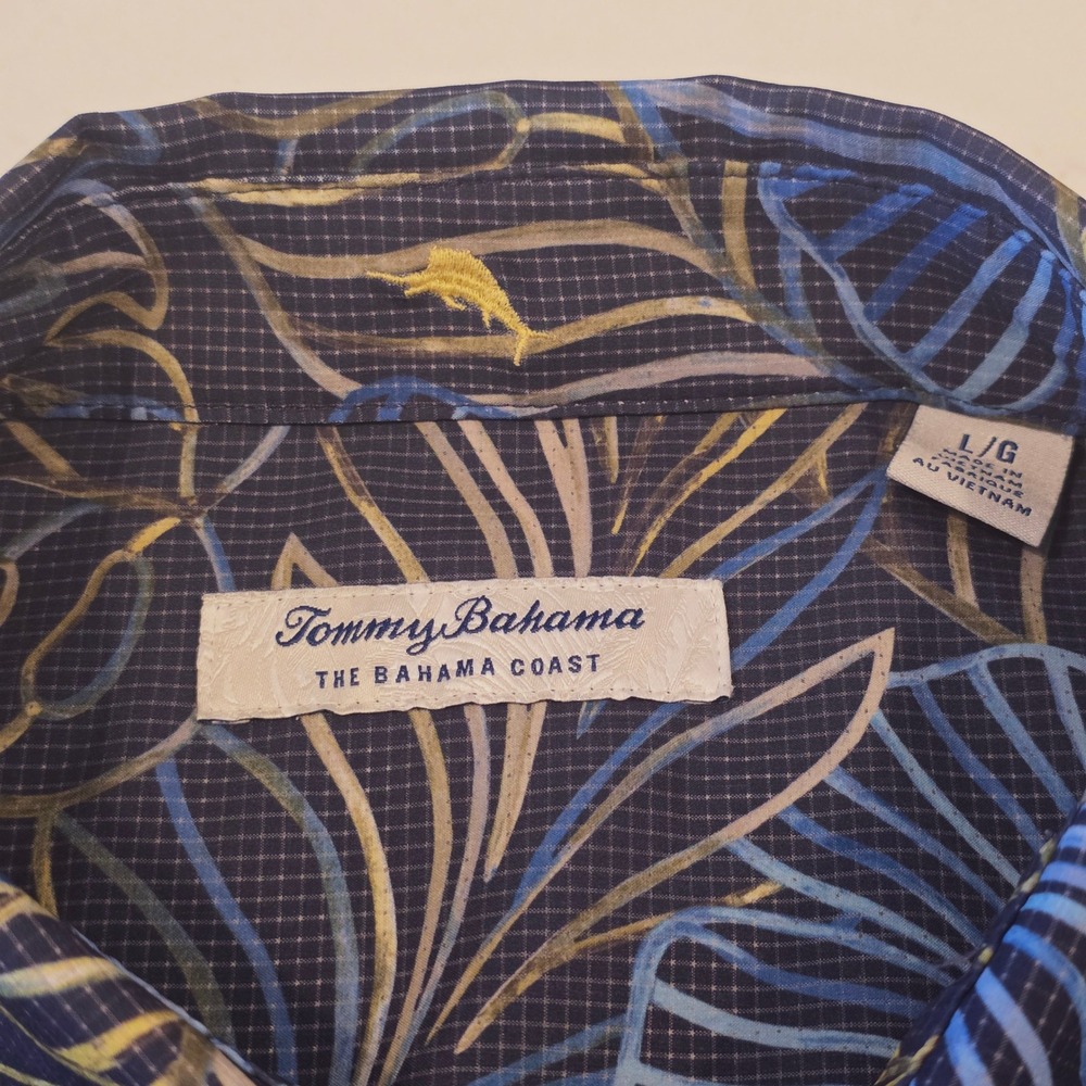 Tommy Bahama The Bahama Coast Mens Large Blue Floral Performance Shirt ST326005 - Picture 3 of 11
